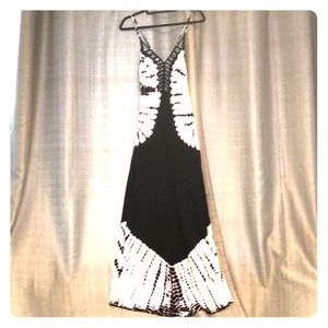 EUC deep purple and white maxi dress